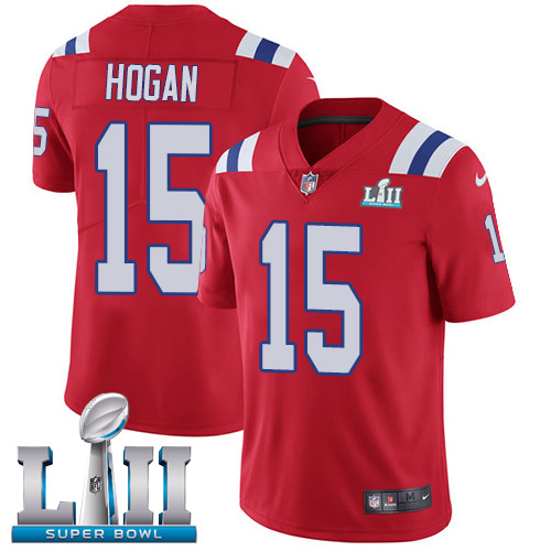 Nike Patriots #15 Chris Hogan Red Alternate Super Bowl LII Men's Stitched NFL Vapor Untouchable Limited Jersey - Click Image to Close